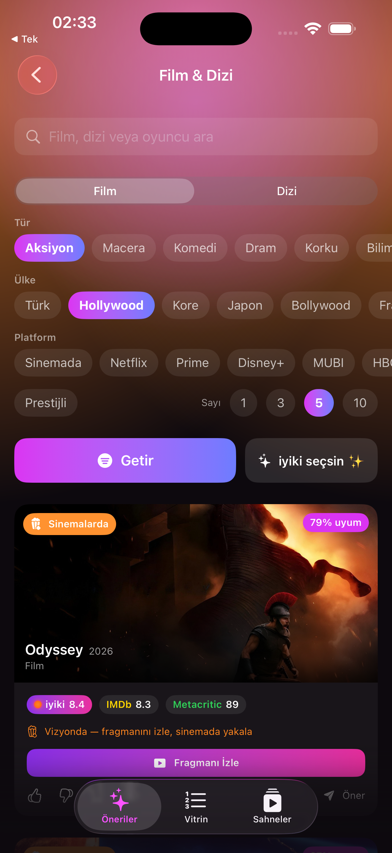 Film & Dizi filtreleri